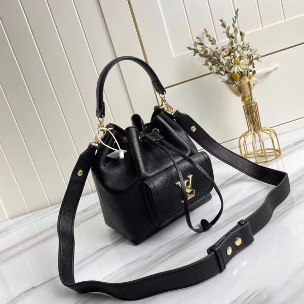 1:1 Replica Louis Vuitton LV Lockme Bucket Black Luxury Bag For Women M57687 - 9.1in/23cm