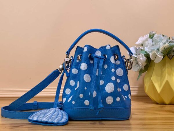 1:1 Replica Louis Vuitton LV LV x YK Nano Noé Blue Gorgeous Bag For Women M81985 - 6.3in/ 16cm