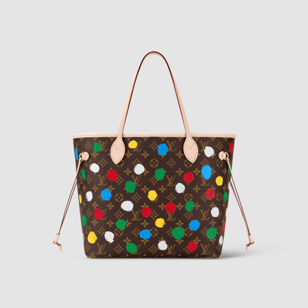 1:1 Replica Louis Vuitton LV LV x YK Neverfull MM Brown Vibrant Bag For Women M46381 - 31cm/ 12.2 in