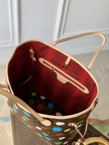 1:1 Replica Louis Vuitton LV LV x YK Neverfull MM Brown Vibrant Bag For Women M46381 - 31cm/ 12.2 in