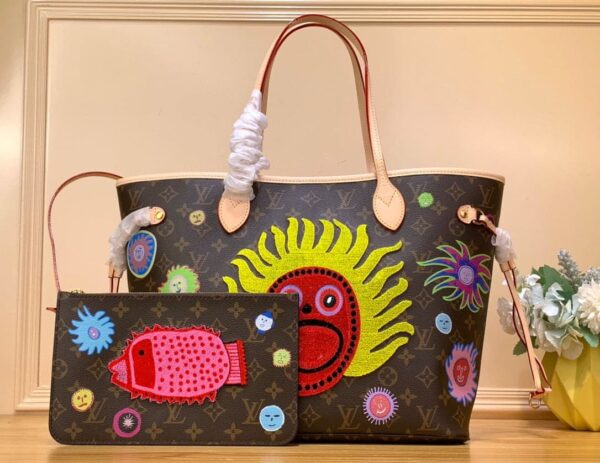 1:1 Replica Louis Vuitton LV LV x YK Neverfull MM Gorgeous Bag For Women M46447 - 12.2 in/ 31cm