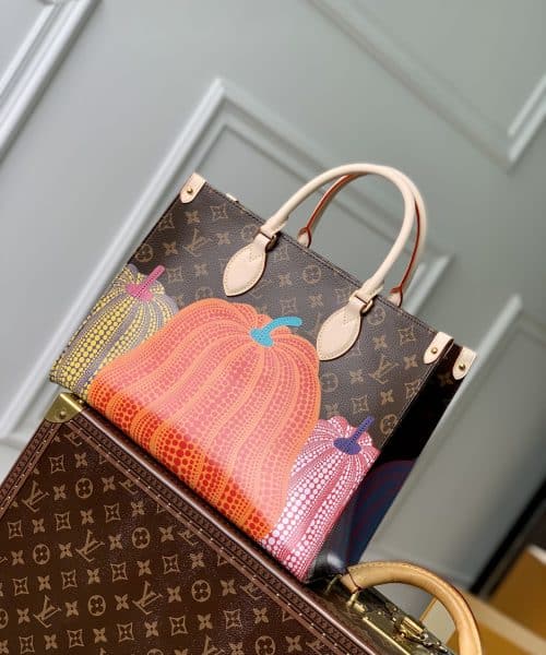 1:1 Replica Louis Vuitton LV LV x YK OnTheGo MM Brown Gorgeous Bag For Women M46466 - 13.8in/ 35cm