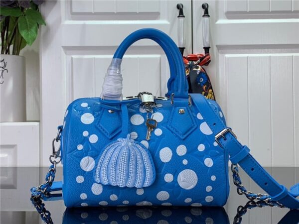 1:1 Replica Louis Vuitton LV LV x YK Speedy Bandoulière 20 Blue Exclusive Bag For Women M46425 -  8.1in/ 20.5cm
