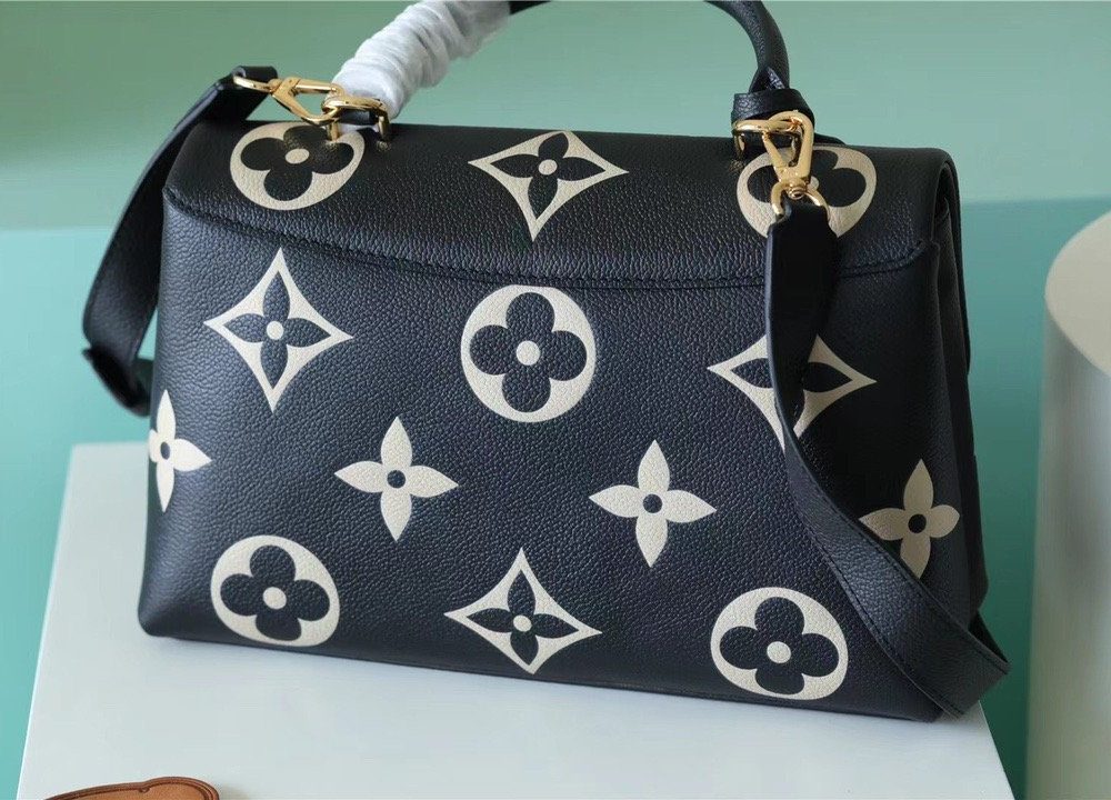 1:1 Replica Louis Vuitton LV Madeleine MM Monogram Empreinte Black / Beige Luxury Bag For Women - 11.8in/30cm