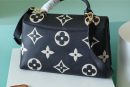 1:1 Replica Louis Vuitton LV Madeleine MM Monogram Empreinte Black / Beige Luxury Bag For Women - 11.8in/30cm