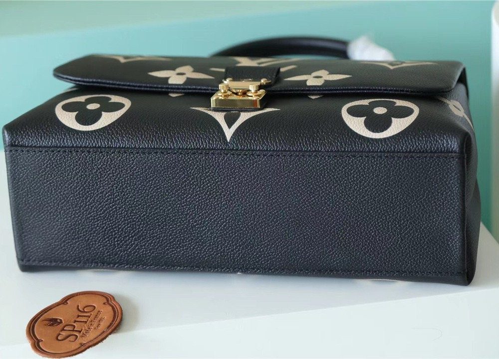 1:1 Replica Louis Vuitton LV Madeleine MM Monogram Empreinte Black / Beige Luxury Bag For Women - 11.8in/30cm
