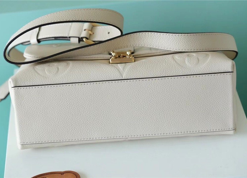 1:1 Replica Louis Vuitton LV Madeleine MM Monogram Empreinte Creme Beige Luxury Bag For Women - 11.8in/30cm