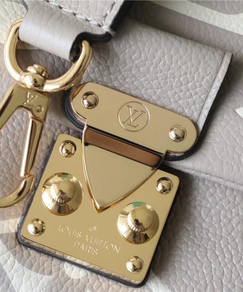 1:1 Replica Louis Vuitton LV Madeleine MM Monogram Empreinte Dove Gray/ Creme Beige Luxury Bag For Women M46041 - 11.8in/30cm