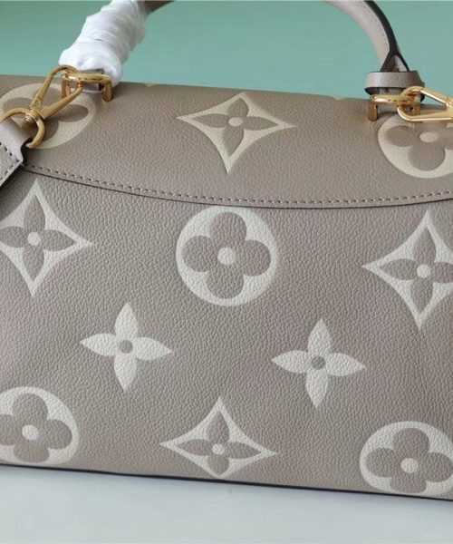 1:1 Replica Louis Vuitton LV Madeleine MM Monogram Empreinte Dove Gray/ Creme Beige Luxury Bag For Women M46041 - 11.8in/30cm