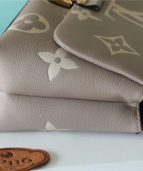 1:1 Replica Louis Vuitton LV Madeleine MM Monogram Empreinte Dove Gray/ Creme Beige Luxury Bag For Women M46041 - 11.8in/30cm