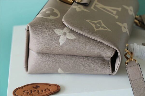 1:1 Replica Louis Vuitton LV Madeleine MM Monogram Empreinte Dove Gray/ Creme Beige Luxury Bag For Women M46041 - 11.8in/30cm