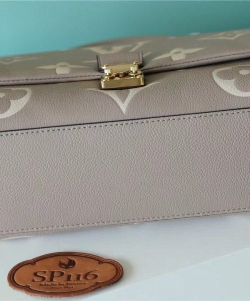 1:1 Replica Louis Vuitton LV Madeleine MM Monogram Empreinte Dove Gray/ Creme Beige Luxury Bag For Women M46041 - 11.8in/30cm