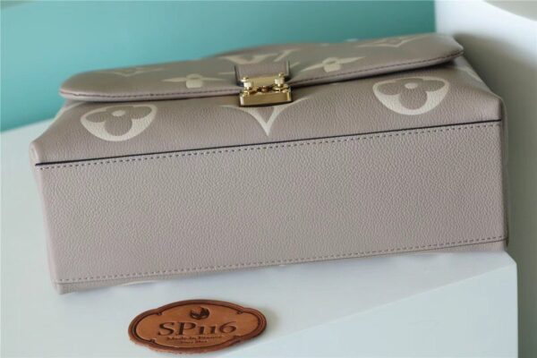 1:1 Replica Louis Vuitton LV Madeleine MM Monogram Empreinte Dove Gray/ Creme Beige Luxury Bag For Women M46041 - 11.8in/30cm