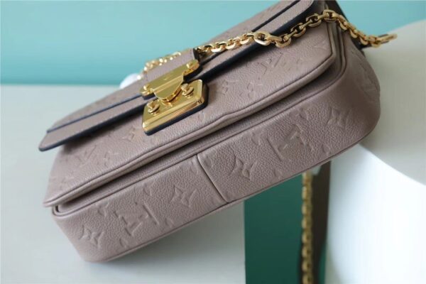 1:1 Replica Louis Vuitton LV Marceau Monogram Empreinte Dove Gray Luxury Bag For Women M46199 - 9.6in/29.5cm