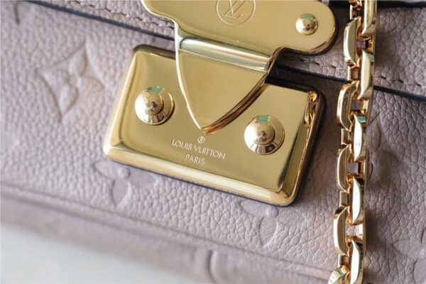 1:1 Replica Louis Vuitton LV Marceau Monogram Empreinte Dove Gray Luxury Bag For Women M46199 - 9.6in/29.5cm