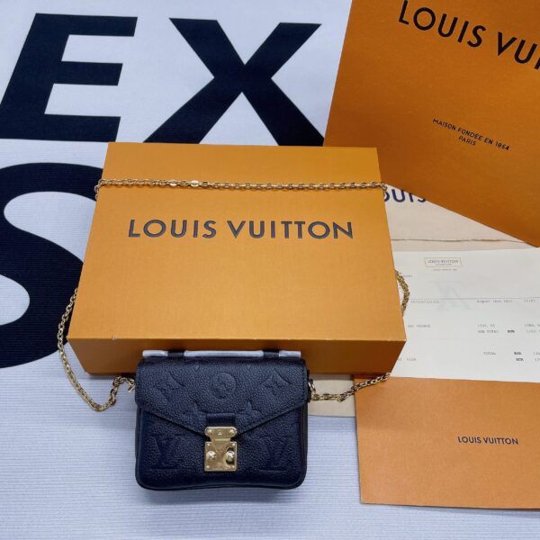 1:1 Replica Louis Vuitton LV Micro Metis Monogram Empreinte Black Luxury Bag For Women -  5.5in/14cm