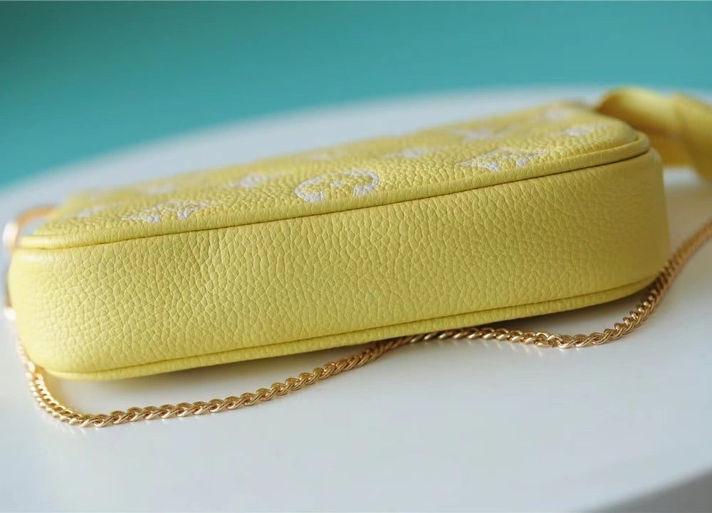 1:1 Replica Louis Vuitton LV Mini Pochette Accessoires Monogram Empreinte Leather Luxury Bag For Women M46129 - 15.5cm/6.1in