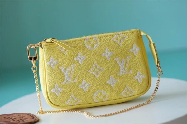 1:1 Replica Louis Vuitton LV Mini Pochette Accessoires Monogram Empreinte Leather Luxury Bag For Women M46129 - 15.5cm/6.1in