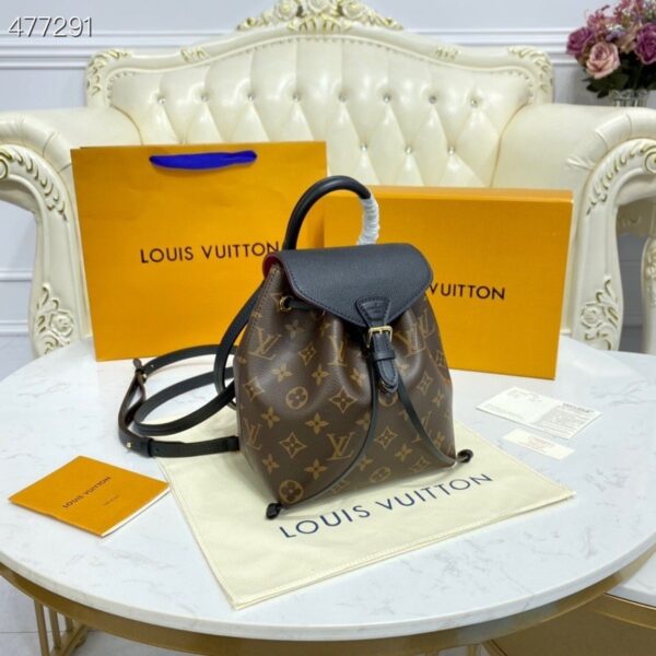 1:1 Replica Louis Vuitton LV Montsouris BB Monogram Canvas Black Luxury Bag For Women M45516 - 7.9in/20cm