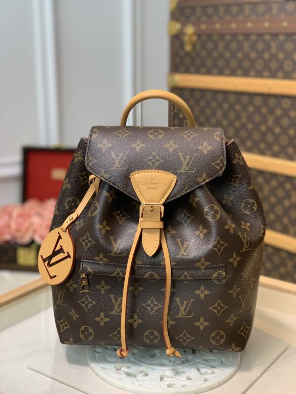 1:1 Replica Louis Vuitton LV Montsouris PM Brown Essential Backpack For Women M45501 - 13 in/ 33cm