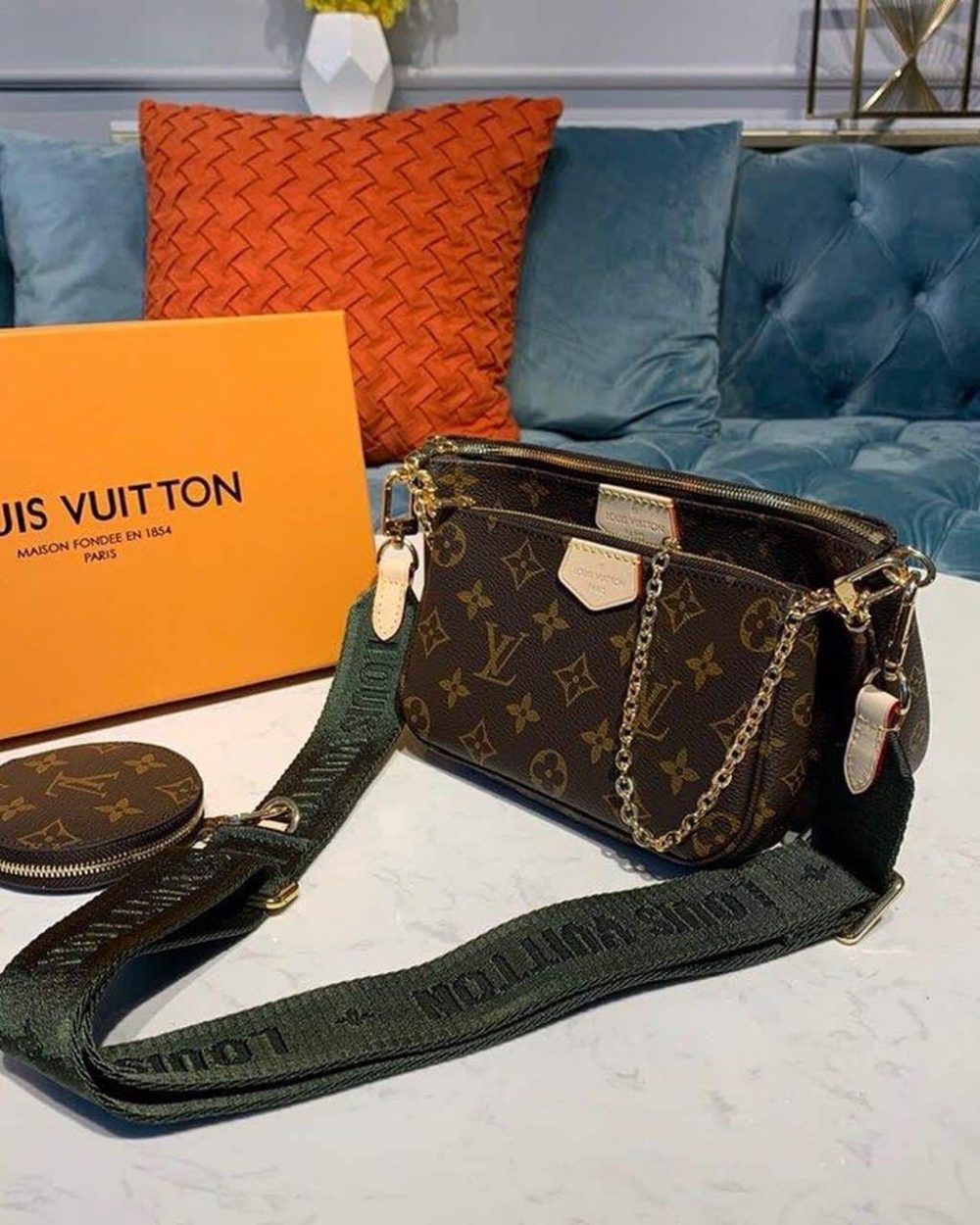 1:1 Replica Louis Vuitton LV Multi Pochette Accessoires Monogram Canvas Luxury Bag for Women M44813 - 24cm
