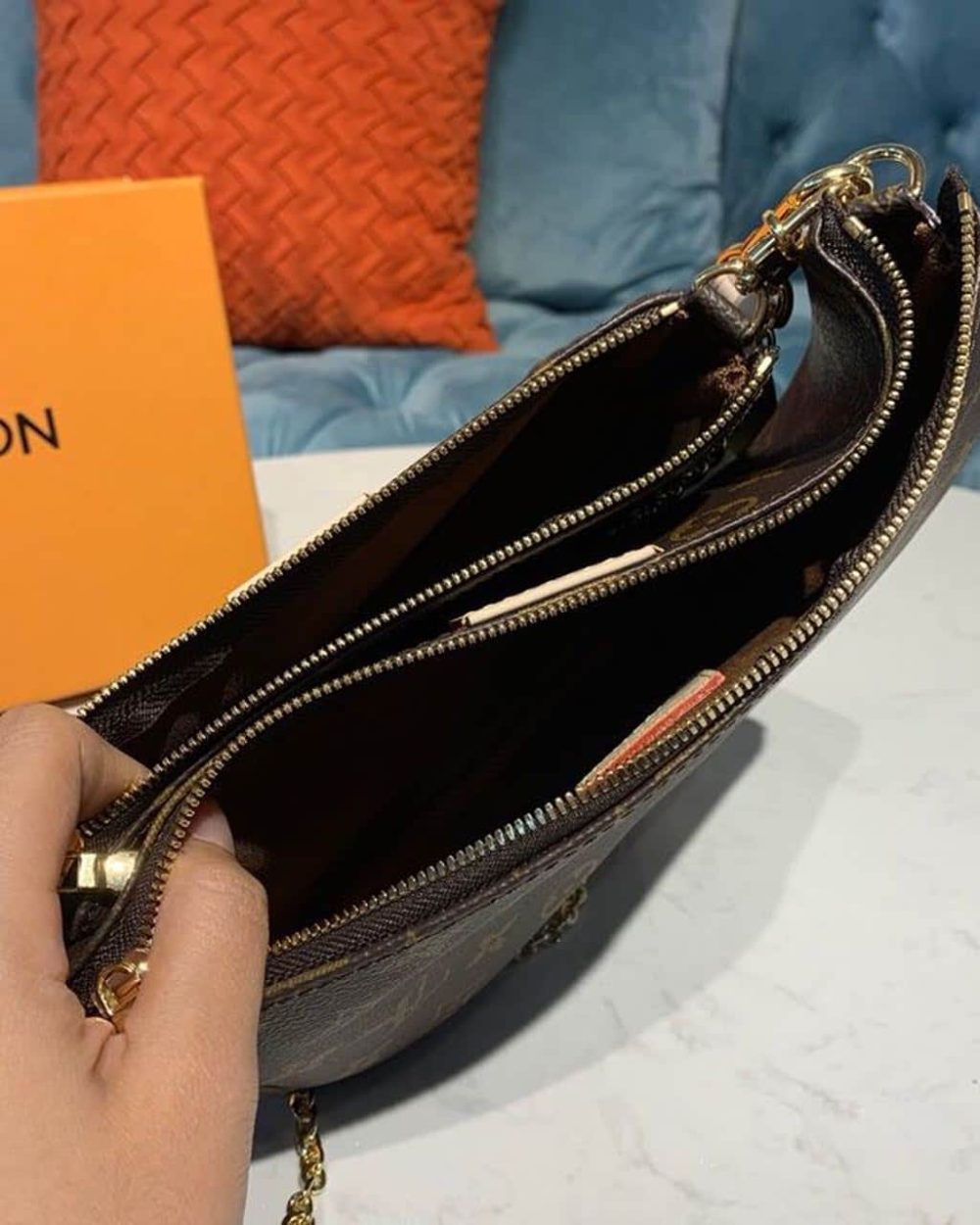 1:1 Replica Louis Vuitton LV Multi Pochette Accessoires Monogram Canvas Luxury Bag for Women M44813 - 24cm