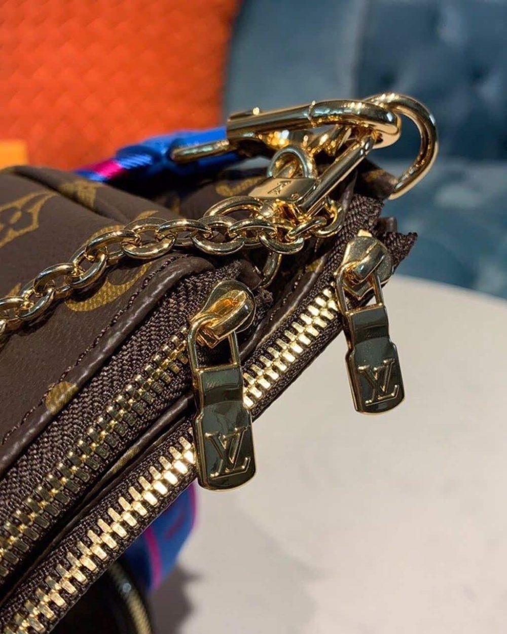 1:1 Replica Louis Vuitton LV Multi Pochette Accessoires Monogram Canvas Blue Luxury Bag For Women - 9.4in/24cm