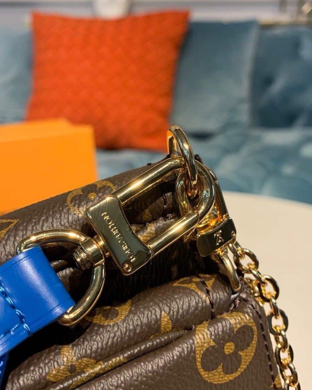 1:1 Replica Louis Vuitton LV Multi Pochette Accessoires Monogram Canvas Blue Luxury Bag For Women - 9.4in/24cm