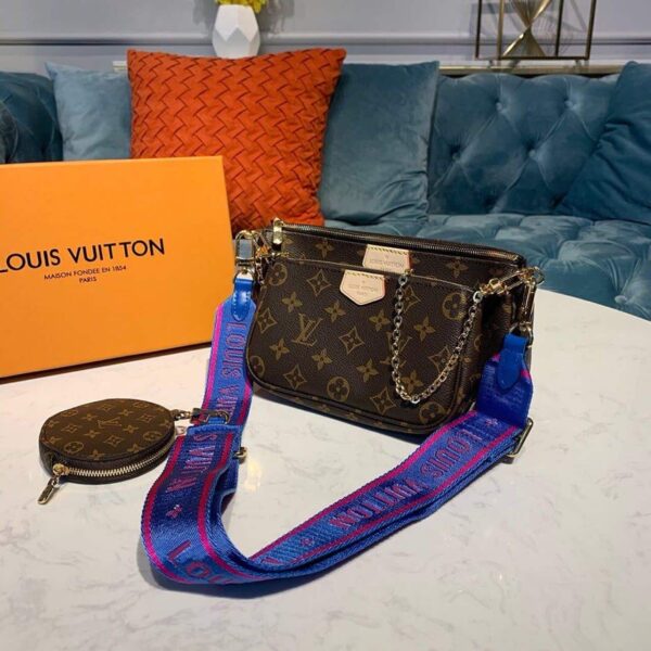 1:1 Replica Louis Vuitton LV Multi Pochette Accessoires Monogram Canvas Blue Luxury Bag For Women - 9.4in/24cm
