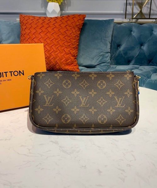 1:1 Replica Louis Vuitton LV Multi Pochette Accessoires Monogram Canvas Blue Luxury Bag For Women - 9.4in/24cm