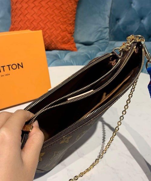 1:1 Replica Louis Vuitton LV Multi Pochette Accessoires Monogram Canvas Blue Luxury Bag For Women - 9.4in/24cm