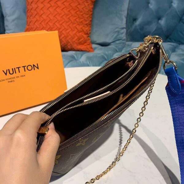 1:1 Replica Louis Vuitton LV Multi Pochette Accessoires Monogram Canvas Blue Luxury Bag For Women - 9.4in/24cm