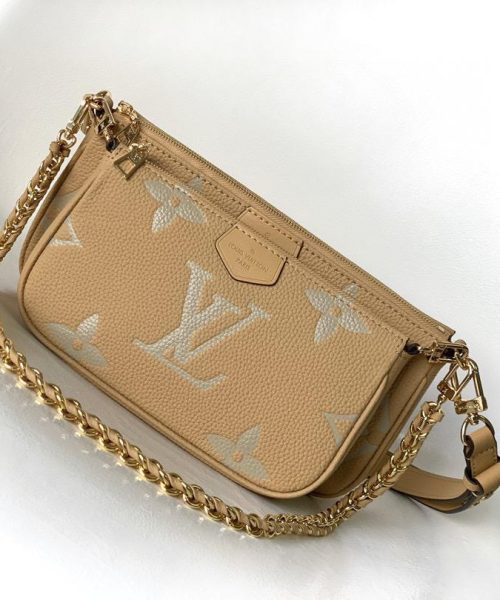 1:1 Replica Louis Vuitton LV Multi Pochette Accessoires Monogram Empreinte Leather Luxury Bag For Women M45983 - 9.8in/25cm