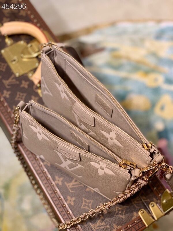 1:1 Replica Louis Vuitton LV Multi Pochette Accessoires Monogram Empreinte Leather Luxury Bag For Women - 9.8in/25cm