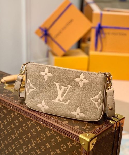 1:1 Replica Louis Vuitton LV Multi Pochette Accessoires Monogram Empreinte Leather Luxury Bag For Women - 9.8in/25cm