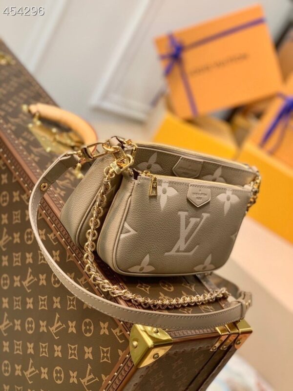 1:1 Replica Louis Vuitton LV Multi Pochette Accessoires Monogram Empreinte Leather Luxury Bag For Women - 9.8in/25cm