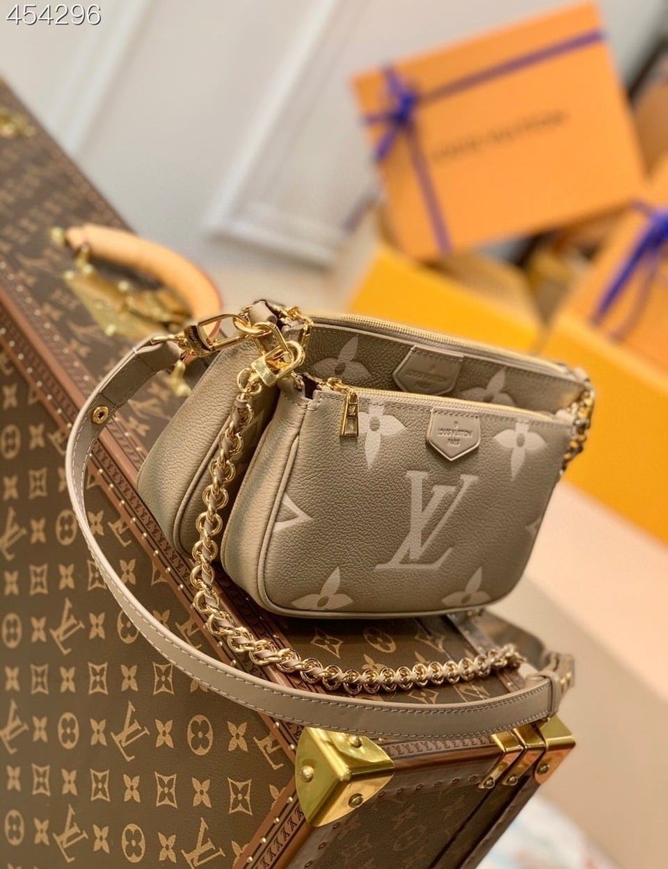 1:1 Replica Louis Vuitton LV Multi Pochette Accessoires Monogram Empreinte Leather Luxury Bag For Women - 9.8in/25cm