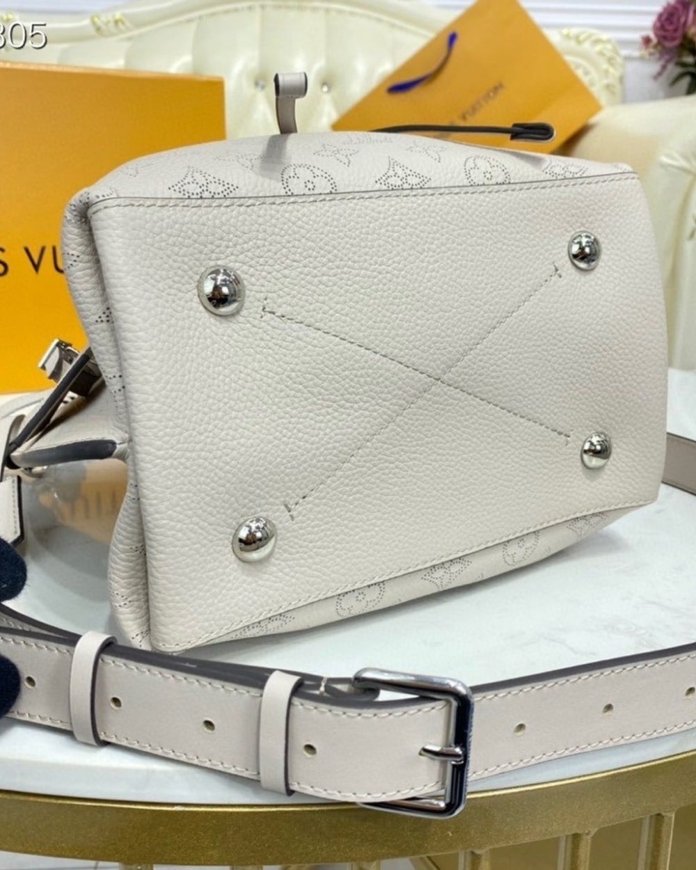 1:1 Replica Louis Vuitton LV Muria Bucket Bag Snow White Luxury Bag For Women M58483 - 9.8in/25cm