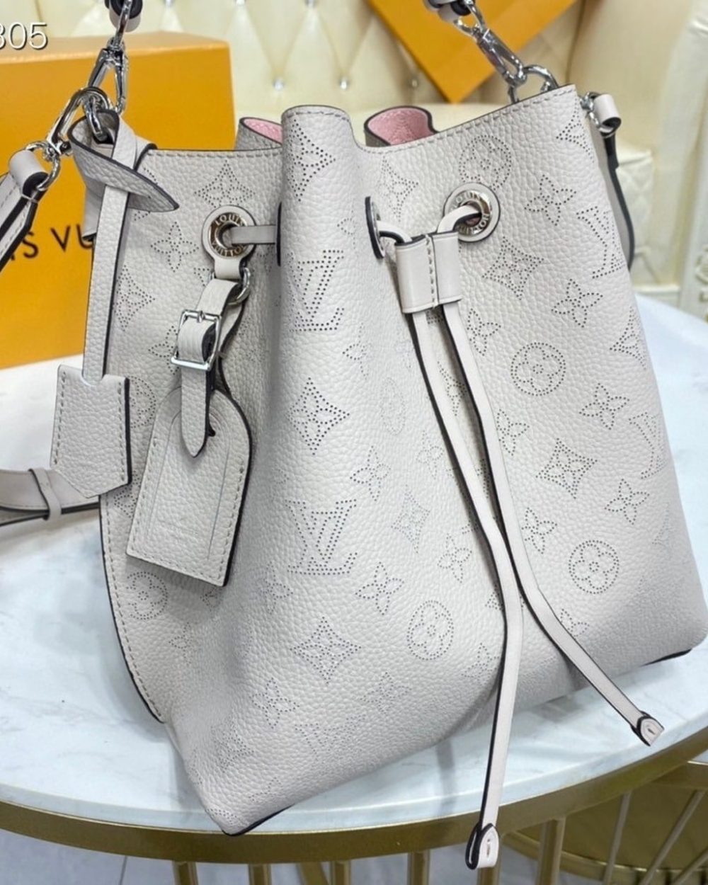 1:1 Replica Louis Vuitton LV Muria Bucket Bag Snow White Luxury Bag For Women M58483 - 9.8in/25cm