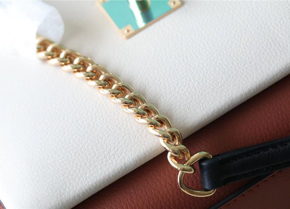 1:1 Replica Louis Vuitton LV Mylockme Chain Bag Brown/ Quartz White Luxury Bag For Women - 8.9in/22.5cm