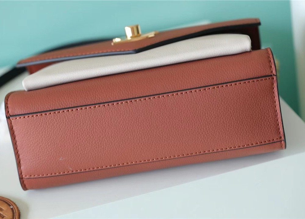 1:1 Replica Louis Vuitton LV Mylockme Chain Bag Brown/ Quartz White Luxury Bag For Women - 8.9in/22.5cm