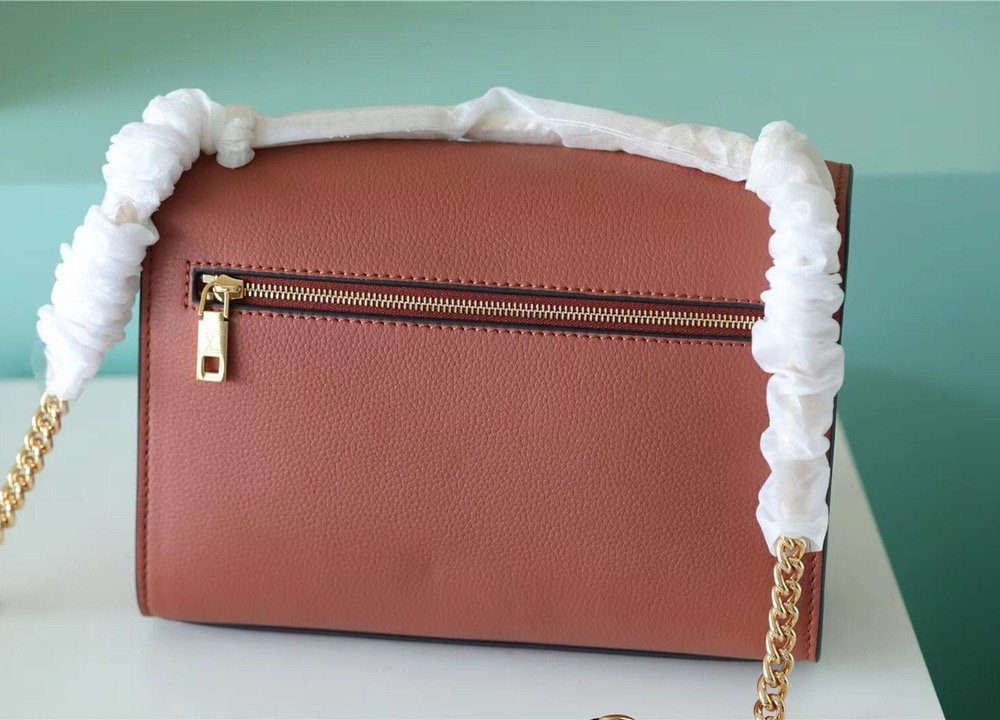 1:1 Replica Louis Vuitton LV Mylockme Chain Bag Brown/ Quartz White Luxury Bag For Women - 8.9in/22.5cm
