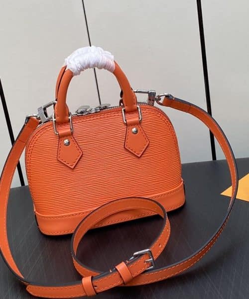 1:1 Replica Louis Vuitton LV Nano Alma Epi Leather Black/Orange/Green/Purple/Quartz Luxury Bag For Women M81945/M82404/M82403/M82402/M82411 - 18cm/ 3.1in