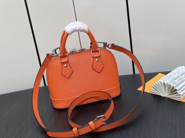 1:1 Replica Louis Vuitton LV Nano Alma Epi Leather Black/Orange/Green/Purple/Quartz Luxury Bag For Women M81945/M82404/M82403/M82402/M82411 - 18cm/ 3.1in