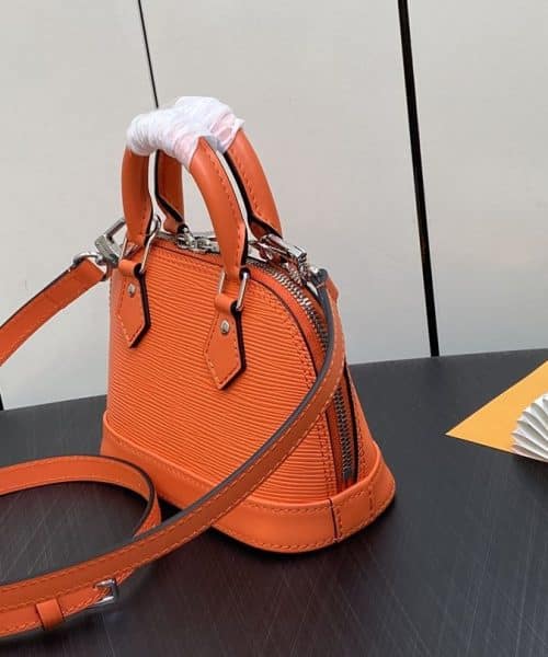 1:1 Replica Louis Vuitton LV Nano Alma Epi Leather Black/Orange/Green/Purple/Quartz Luxury Bag For Women M81945/M82404/M82403/M82402/M82411 - 18cm/ 3.1in