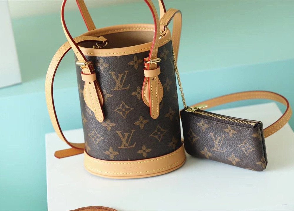 1:1 Replica Louis Vuitton LV Nano Bucket Bag Monogram Canvas Brown Luxury Bag For Women Brown - 6.7in/17cm