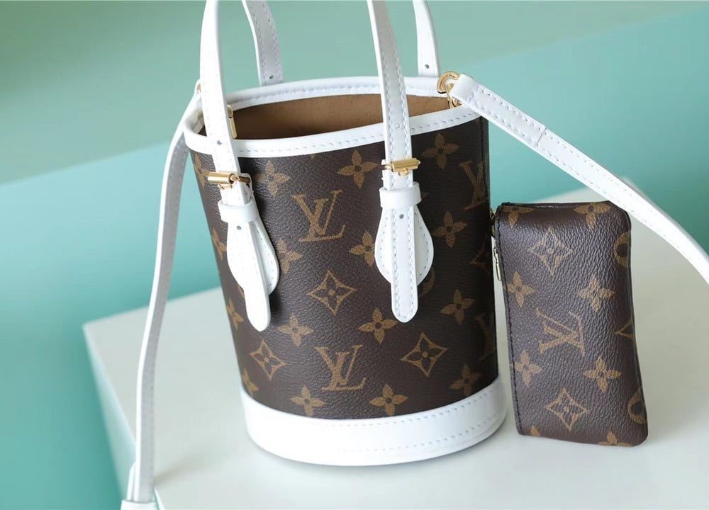 1:1 Replica Louis Vuitton LV Nano Bucket Bag Monogram Luxury Bag For Women Brown M81489 - 6.7in/17cm