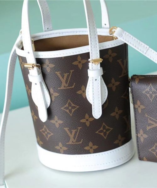 1:1 Replica Louis Vuitton LV Nano Bucket Bag Monogram Luxury Bag For Women Brown M81489 - 6.7in/17cm