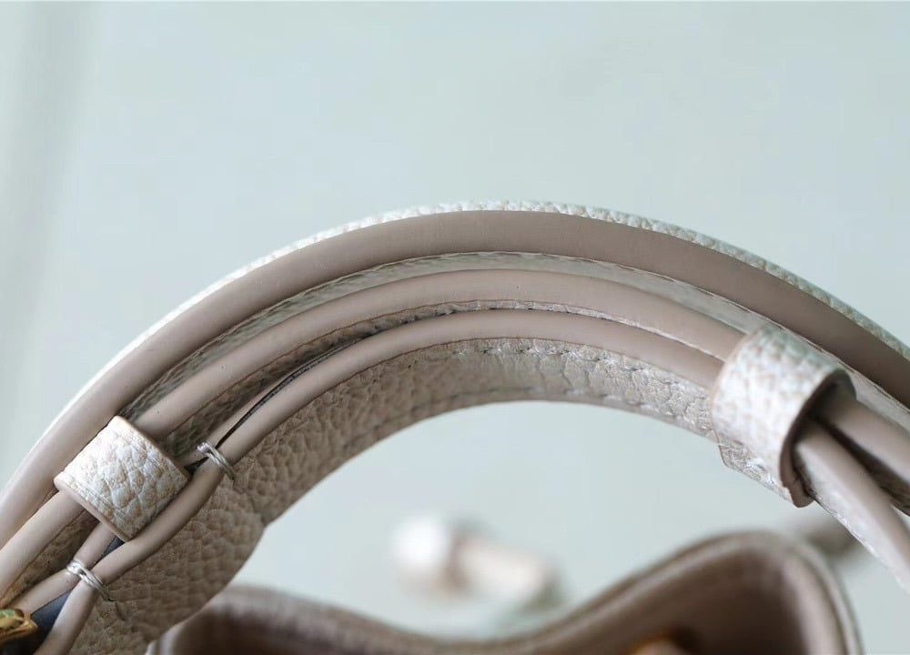 1:1 Replica Louis Vuitton LV Nano Noe Monogram Empreinte Light Beige Luxury Bag For Women M81463 - 6.3in/16cm