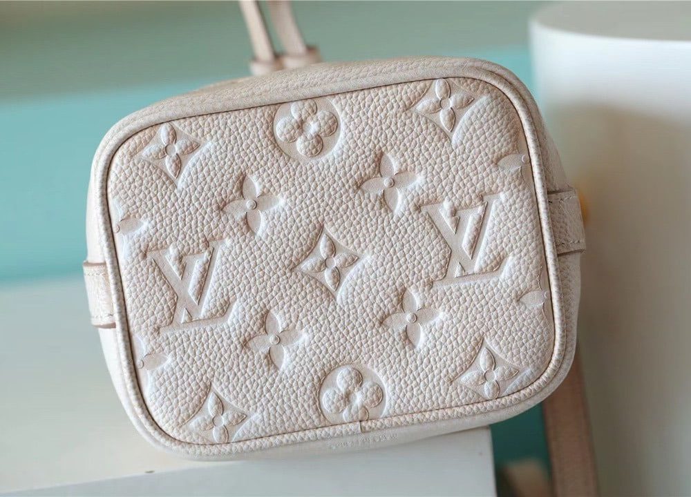 1:1 Replica Louis Vuitton LV Nano Noe Monogram Empreinte Light Beige Luxury Bag For Women M81463 - 6.3in/16cm